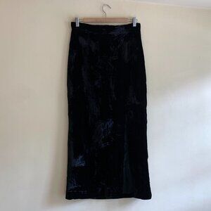 VTG Velvet Midi Skirt with Front Slit by Preston & York Womens Size 8